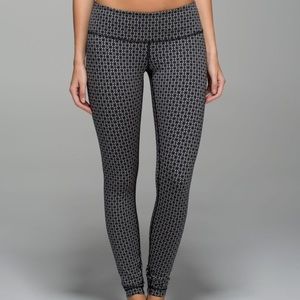 Lululemon Wunder Under Pant *Full-On Luon Tri Geo Silver Spoon Black Leggings